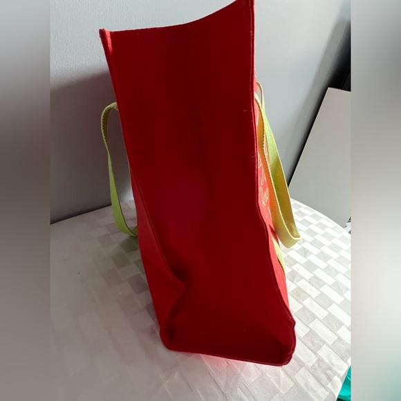 Spartina Carry All Tote Life is Better at the Beach. Orange and lime green - Picture 3 of 9